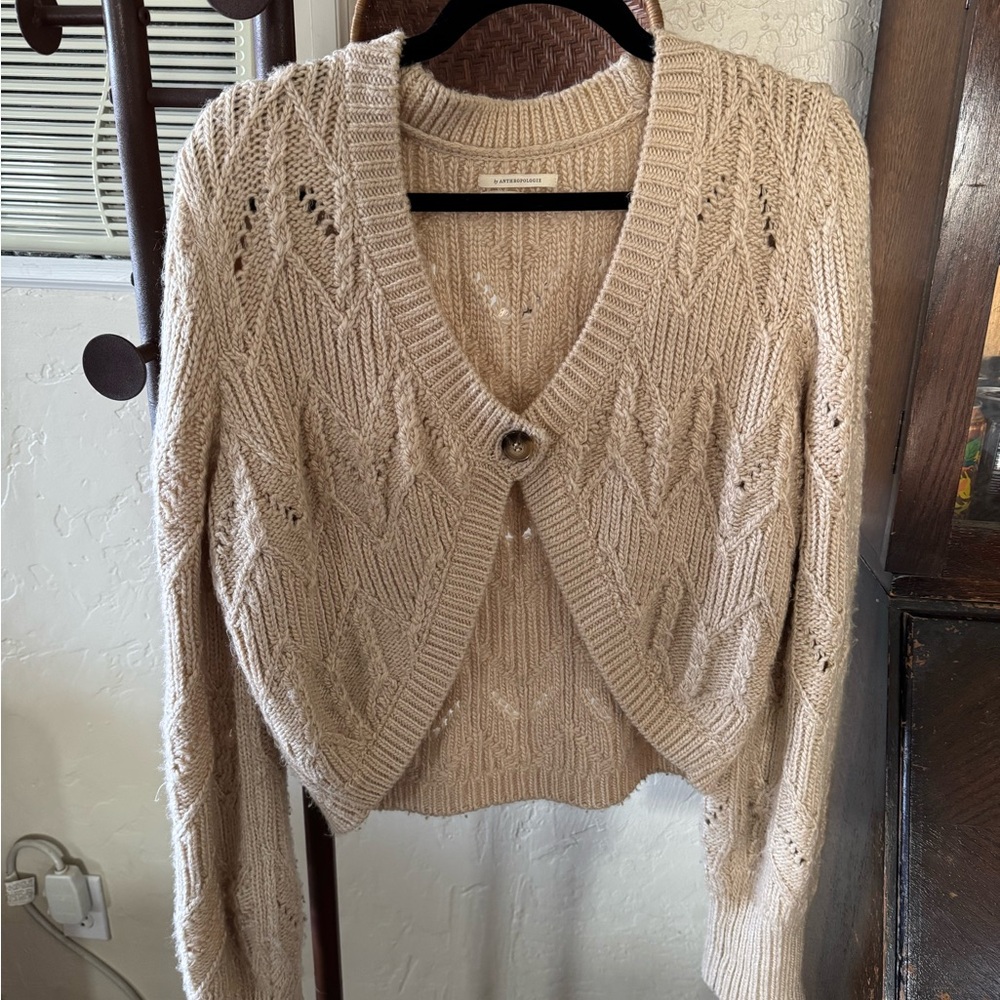 Women's Cream Knit Cardigan Sweater